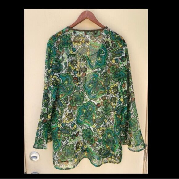 True Religion Women's Beachwear Multi Color Cover-Up Tunic w/Beaded Detail Sz M - Picture 2 of 9